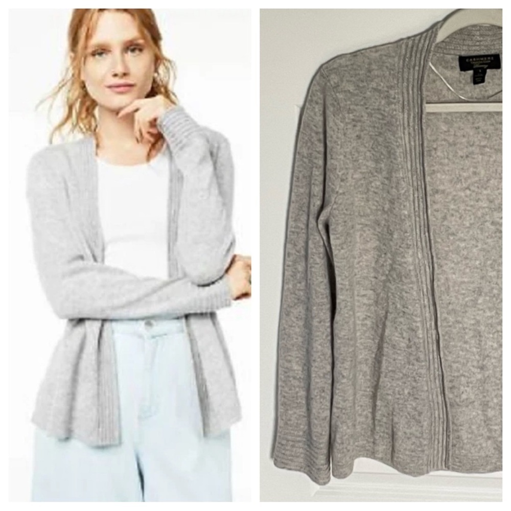 Charter Club 100% cashmere open front cardigan Sweater 35988